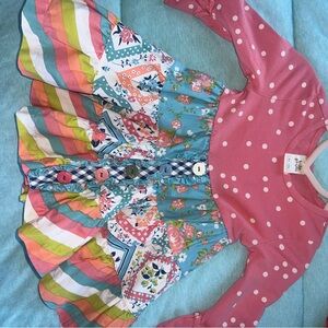 Wildflowers Pink and Blue Polka Dot Dress